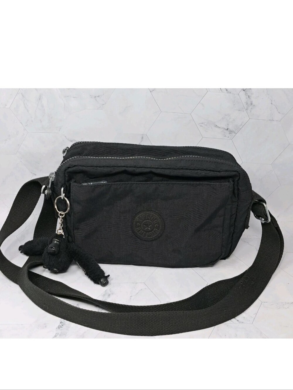 Kipling Abanu Medium (M) Crossbody Bag in the classic Black Noir
